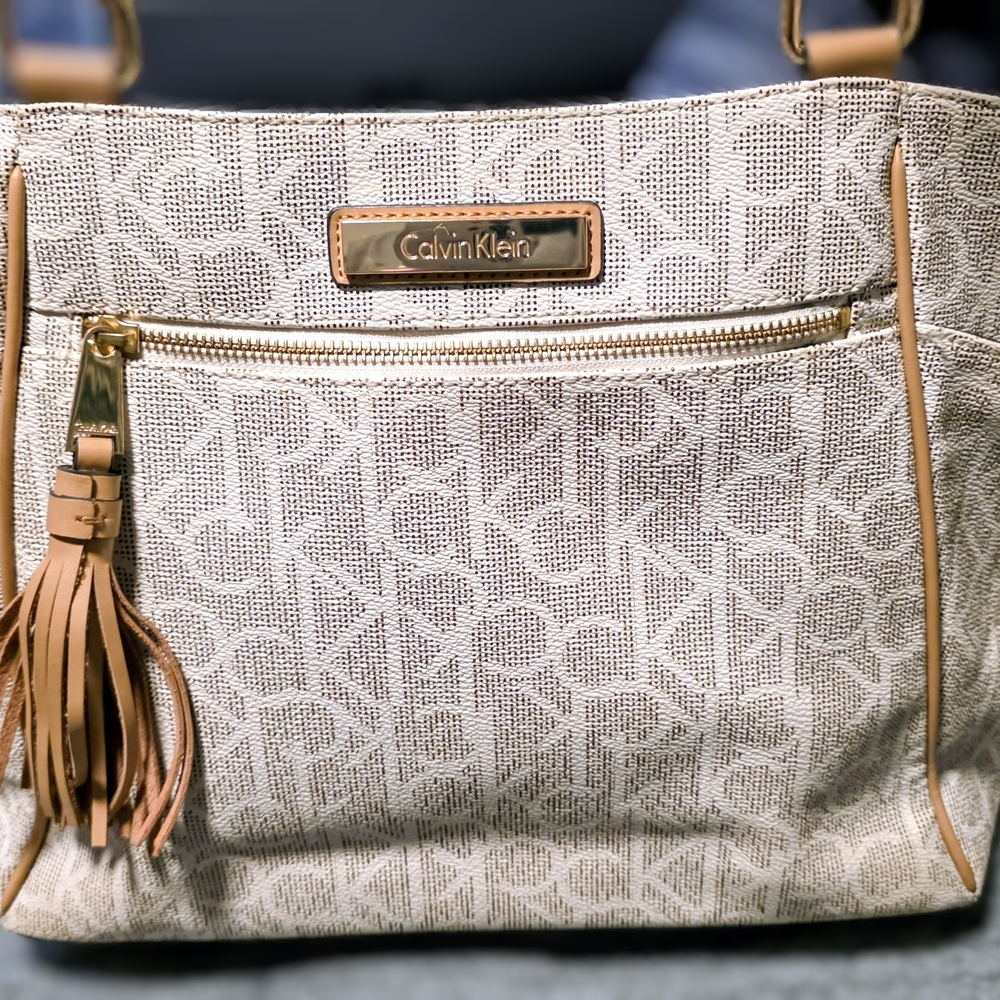Calvin Klein Beige Tote Bag
